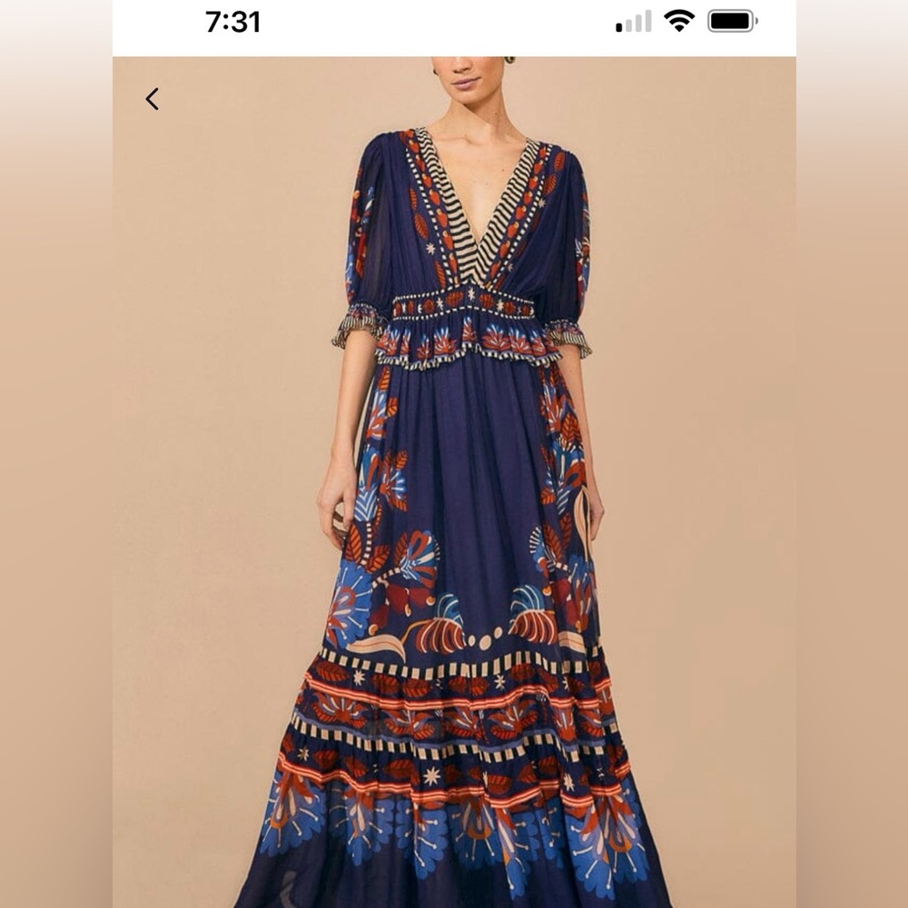 Farm Rio Maxi Dress size large.